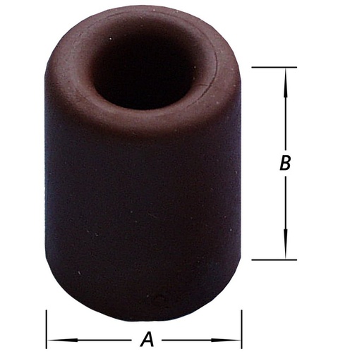 [S-1437-3025-2] Deurstop Rubber Zwart 30X24mm