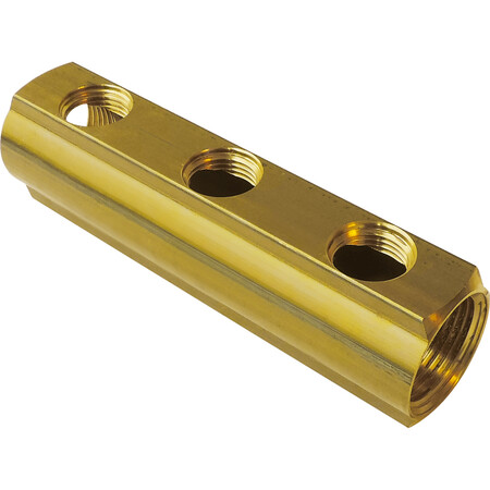 [B09706] GO by Van Marcke VPE-Alu collector 3 aansluitingen messing 4/4"FF x 1/2"F