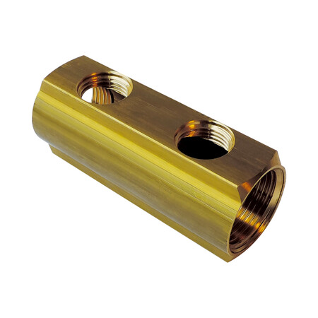 [B09705] GO by Van Marcke VPE-Alu collector 2 aansluitingen messing 4/4"FF x 1/2"F