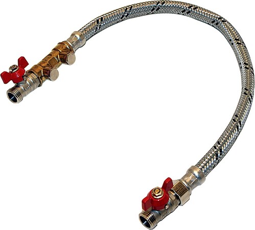 [B21952] Vulset centrale verwarming + 2 bolkranen L 400 mm 1/2" FF
