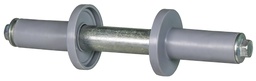 [A11] As voor kruiwagenwiel (19 cm) incl. bevestigingsbouten en beschermdoppen