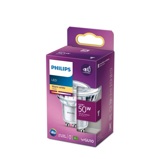 [929001215255] LED SPOTLAMP GU10 WARMWHITE 4,6W (50W)