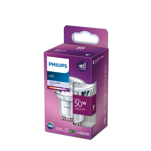 [929001218255] LED SPOTLAMP GU10 COOLWHITE 4,6W (50W)