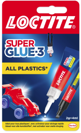 [2642431] Loctite secondenlijm All Plastics 'Super Glue-3' 2gr/4ml