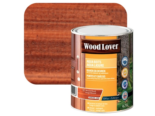 [T548] WOODLOVER AQUA BEITS 647 MERANTI ROOD 750ML