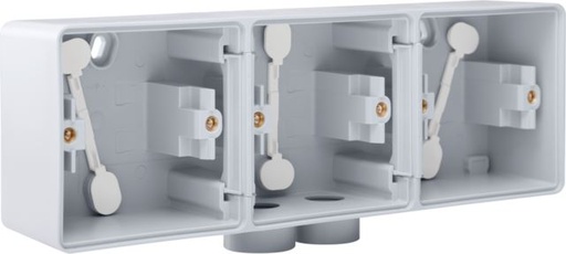 [NI70084902] NIKO HYDRO drievoudige horizontale opbouwdoos 2x M20 Grijs 700-84902