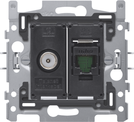 [NI17065158] NIKO Sokkel coax met RJ45-aansluiting UTP cat. 5E