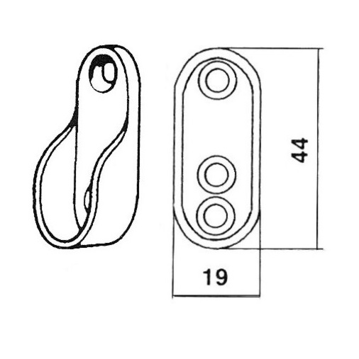 [S-0338-13] Buisdrager Voor Ovale Buis - 44x20mm - 2st
