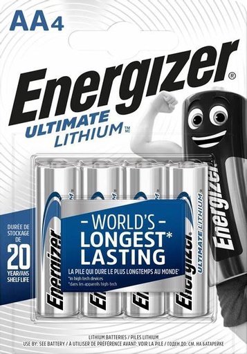 [4/l91] ENERGIZER BATTERIJEN ULTIMATE LITHIUM AA 4st