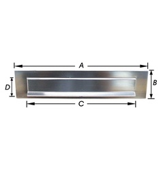 [S-2135] BRIEVENBUSPLAAT ALU 340X74MM