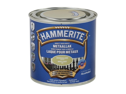 HAMMERITE METAALVERF HOOGGLANS GOUD 250ml