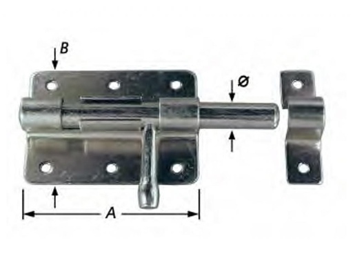 [S-1008-18-80] Box-Grendel Zwart Epoxy  80mm Ø12mm