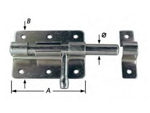 [S-1008-100] Box-Grendel Verzinkt  90mm Ø14mm