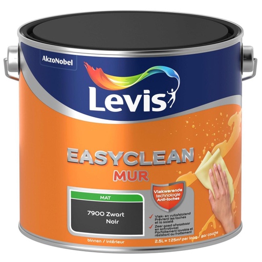 [5575949] LEVIS EASYCLEAN MUR MAT zwart 2,5L