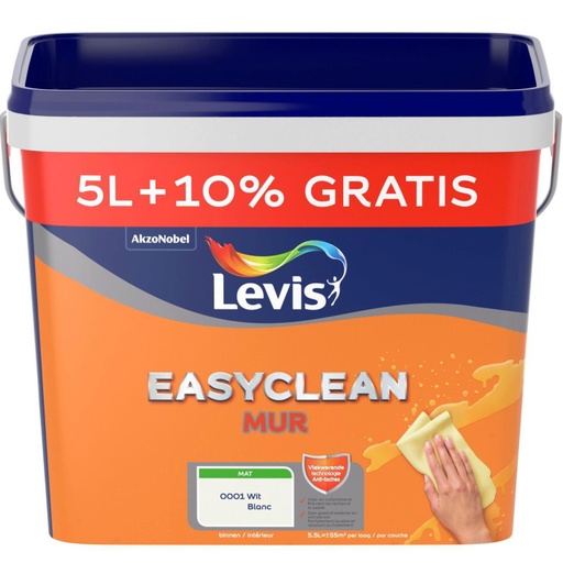 [5575946] LEVIS EASYCLEAN MUR MAT wit 5L + 0,5L