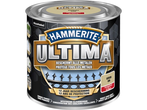 [HT5623276] Hammerite Ultima metaallak hoogglans 0,25l goud