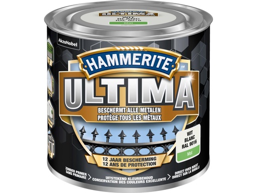 [HT5623275] Hammerite Ultima metaallak mat 0,25l wit