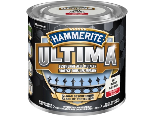 [HT5623270] Hammerite Ultima metaallak hoogglans 0,25l wit