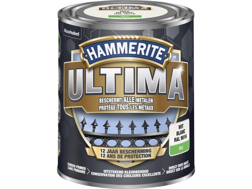 [HT5623268] Hammerite Ultima metaallak mat 0,75l wit
