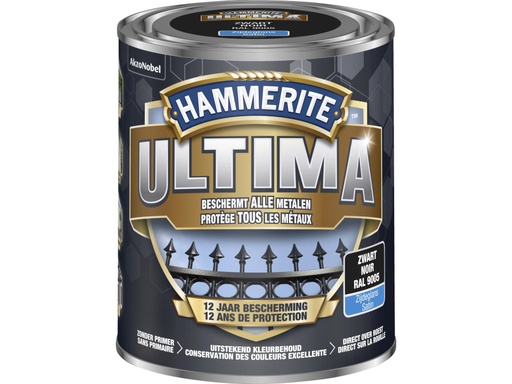 [HT5623262] Hammerite Ultima metaallak zijdeglans 0,75l zwart