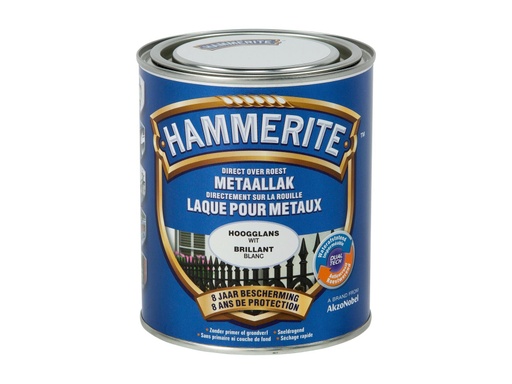 HAMMERITE METAALVERF HOOGGLANS WIT 750ml