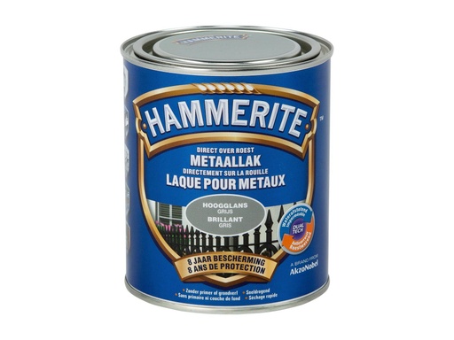 HAMMERITE METAALVERF HOOGGLANS GRIJS 750ml
