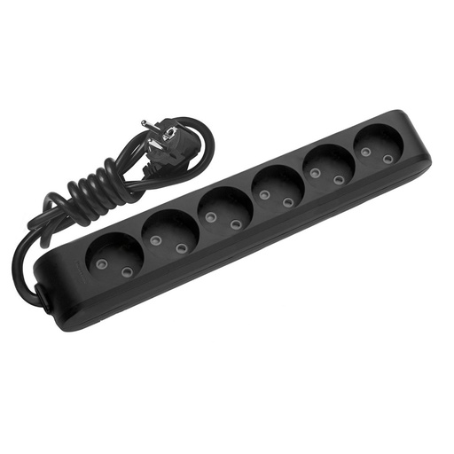 [PB6612 3] Panasonic Stekkerblok 6-Voudig +1,5M Snoer Zwart