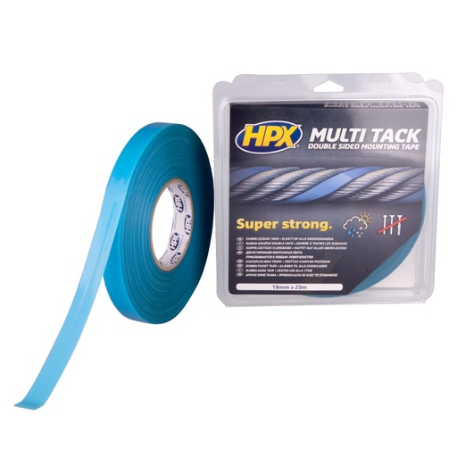[PA1925] HPX MULTI-TACK TAPE DUBBELZIJDIG SEMI-TRANSPARANT 19MM X 25M