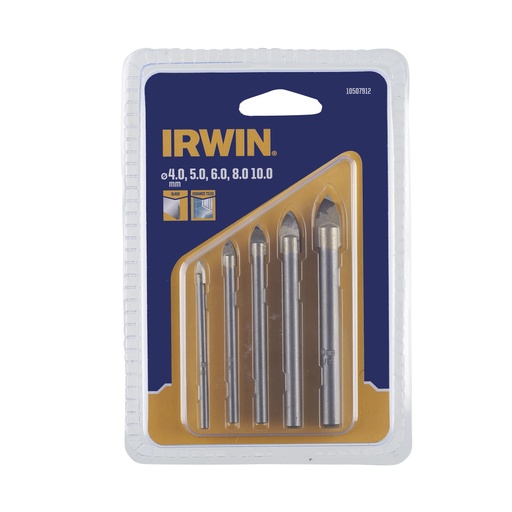 [10507912] IRWIN Tegel/Glasboor 5-delig Set Ø4/5/6/8/10mm