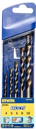 [10501938] IRWIN Multimateriaalboren Set 5PCS Ø4/5/6/8/10mm