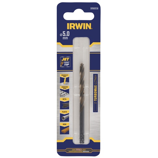[10502218] IRWIN HSS Metaalboor Turbomax Ø5,0 X 86mm