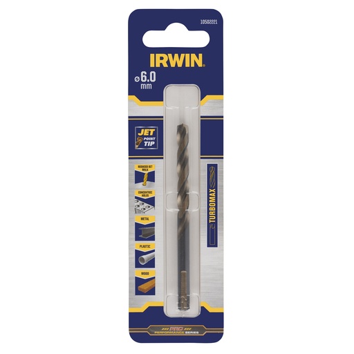 [10502221] IRWIN HSS Metaalboor Turbomax Ø6,0 X 93mm