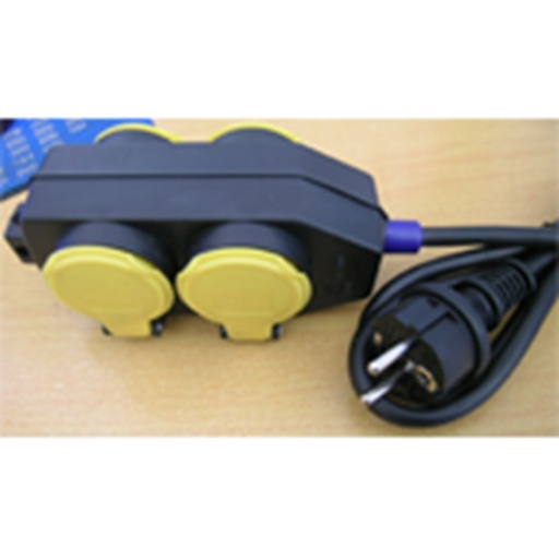 [WD14] Stekkerblok 4-Voudig Spatwaterdicht 3500W 1,5m Snoer