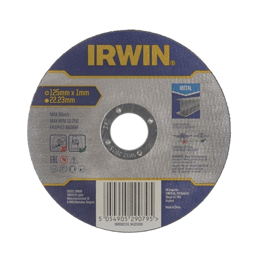 [IW8082133] IRWIN Pro Performance Doorslijpschijf metaal Ø125mm x 1mm