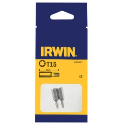 [10504837] IRWIN Bits Torx T15 - 1/4" 25mm - 2 PCS