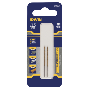 [10502573] Irwin Titanium Metaalboor Ø1,5 mm 2st