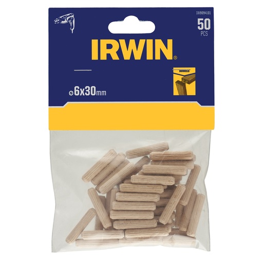 [IW9094101] IRWIN Houten Deuvels Ø6X30 mm 50st