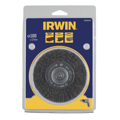 [IW8088420] IRWIN Staaldraadborstel Ø100 X 17 mm Voor Boormachine