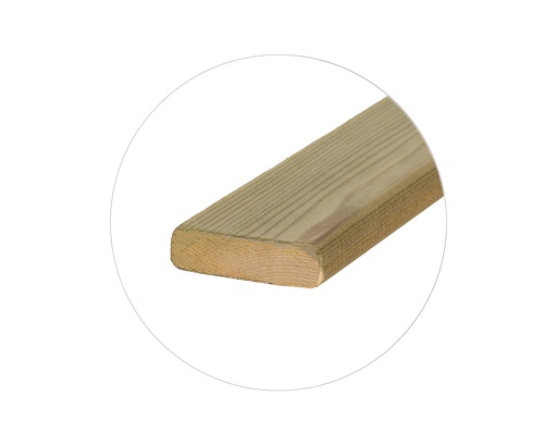 [1657G-240] Tuinhout Plank Rood Noors Grenen 16X57mm  2.40m