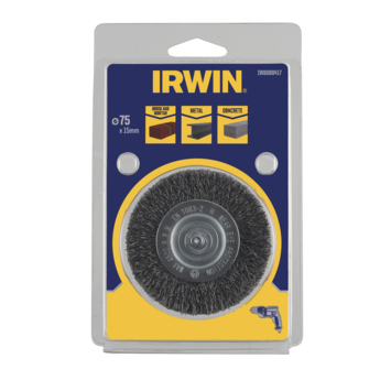 [IW8088417] IRWIN Staaldraadborstel voor Steen, Beton en Staal Ø75x15mm