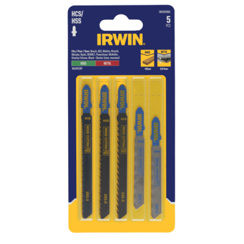 [IW1014501] IRWIN Set Decoupeerzaagbladen met T-aansluiting voor Hout en Metaal 5-Delig