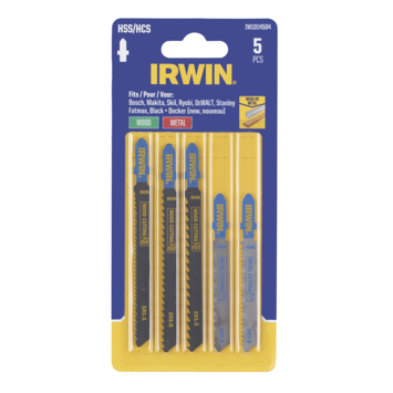 [IW1014504] IRWIN Set Decoupeerzaagbladen met T-aansluiting, 3x Hout en 2x Metaal 5-Delig