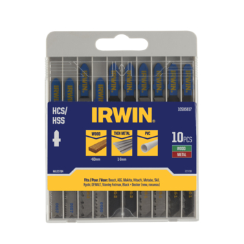 [10505817] IRWIN Set Decoupeerzaagbladen met T-aansluiting voor Hout en Metaal 10-Delig