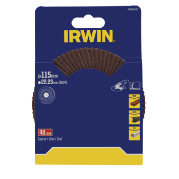 [IW8085102] IRWIN Lamellen Schuurschijf voor Haakse Slijper Ø115 K40