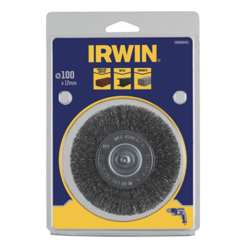 [IW8088421] IRWIN Staaldraadborstel voor Steen, Beton en Staal Ø100mm x 12mm.