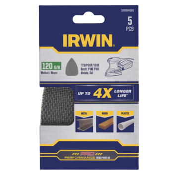 [IW8084005] IRWIN Schuurgaas voor multi BOSCH (PSM80A, PSM160A), SKIL, LUX en METABO zelfklevend K120