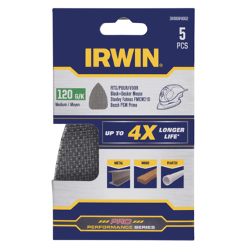 [IW8084002] IRWIN Schuurgaas Handpalm BLACK+DECKER en BOSCH Primo Zelfklevend K120