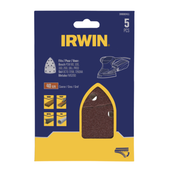[IW8083411] IRWIN Schuurvel voor Multischuurmachines Bosch, SKIL, LUX en METABO Zelfklevend K40