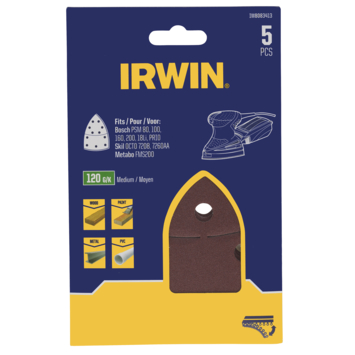 [IW8083413] IRWIN Schuurvel voor Multischuurmachines Bosch, SKIL, LUX en METABO Zelfklevend K120
