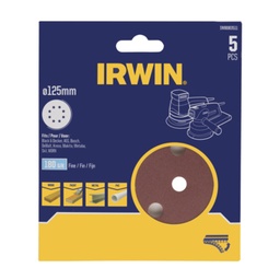 [IW8083511] IRWIN Schuurschijf Rond Ø125mm Zelfklevend K180 5 PCS